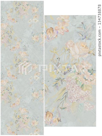 Charming Hand-Drawn Floral and Leaf Compositions 134738878