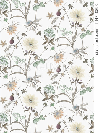 Charming Hand-Drawn Floral and Leaf Compositions Charming Hand-Drawn Floral and Leaf Compositions 134738898