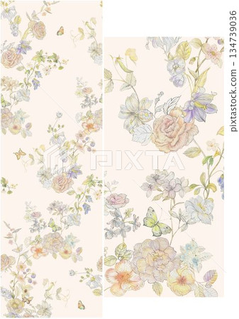 Charming Hand-Drawn Floral and Leaf Compositions Charming Hand-Drawn Floral and Leaf Compositions 134739036