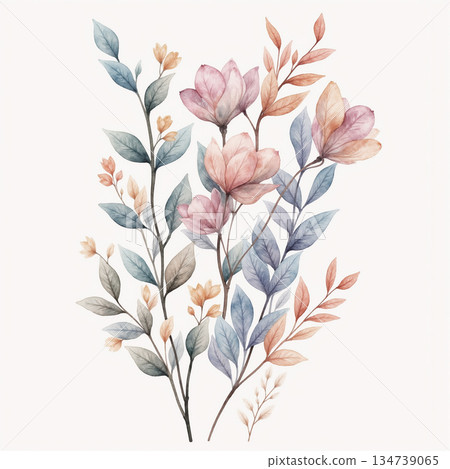 Inspiring Watercolor Creations of Flowers and Foliage 134739065