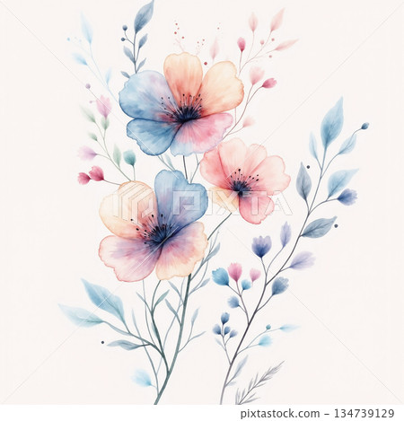 Inspiring Watercolor Creations of Flowers and Foliage 134739129
