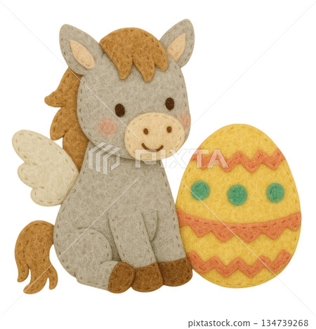 【復活節】彩蛋和飛馬插圖 134739268