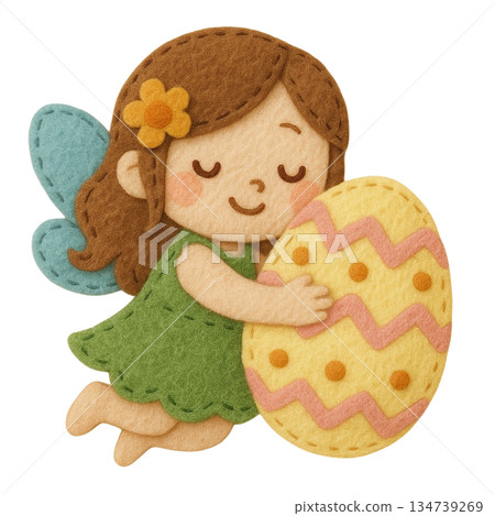 【復活節】彩蛋和仙女插圖 134739269