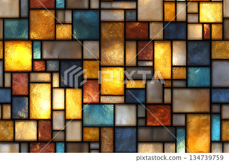 Glass texture. Seamless texture of colorful stained glass. Glass texture. Seamless texture of colorful stained glass. 134739759