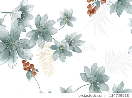 Unique Watercolor Artworks with Floral Elements Unique Watercolor Artworks with Floral Elements 134739918