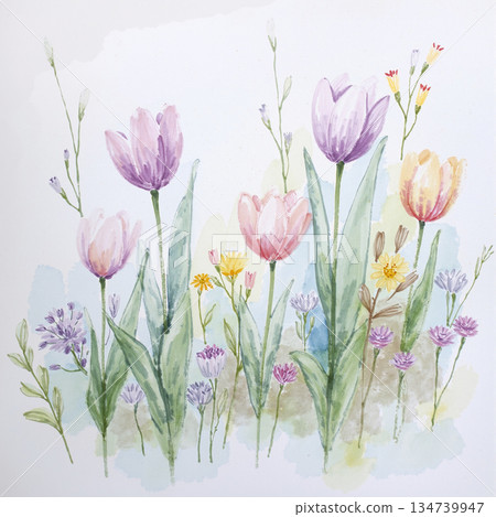 Unique Watercolor Artworks with Floral Elements 134739947