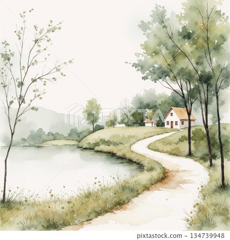 Unique Watercolor Artworks with Floral Elements 134739948