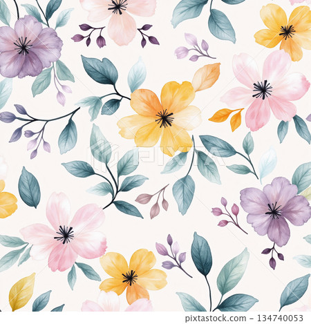 Unique Watercolor Artworks with Floral Elements Unique Watercolor Artworks with Floral Elements 134740053