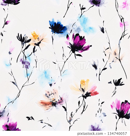 Unique Watercolor Artworks with Floral Elements 134740057