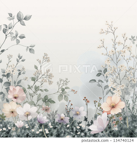 Unique Watercolor Artworks with Floral Elements 134740124