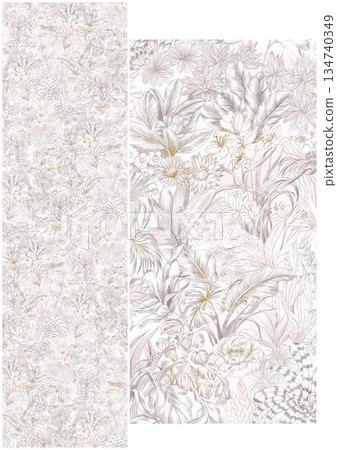 Unique Watercolor Artworks with Floral Elements 134740349