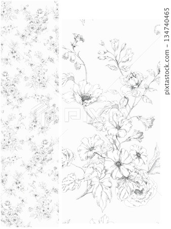 Unique Watercolor Artworks with Floral Elements 134740465