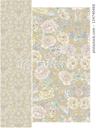 Unique Watercolor Artworks with Floral Elements Unique Watercolor Artworks with Floral Elements 134740468