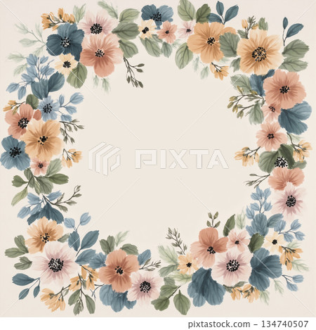 Creative Hand-Drawn Patterns of Flora and Leaves Creative Hand-Drawn Patterns of Flora and Leaves 134740507