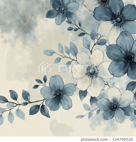 Creative Hand-Drawn Patterns of Flora and Leaves 134740520