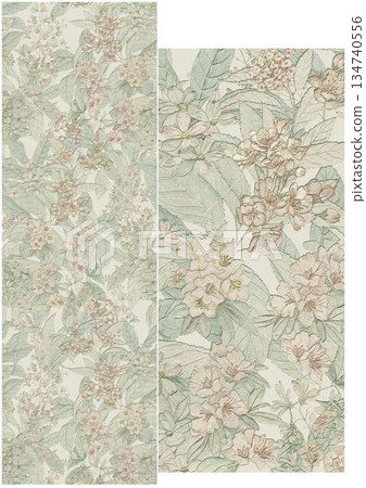 Creative Hand-Drawn Patterns of Flora and Leaves Creative Hand-Drawn Patterns of Flora and Leaves 134740556