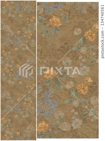 Creative Hand-Drawn Patterns of Flora and Leaves 134740561