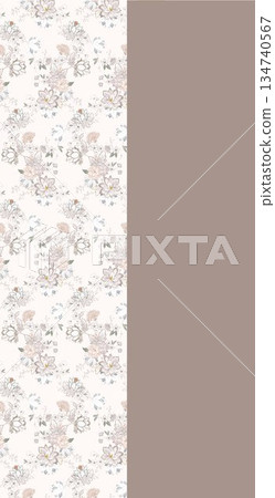 Creative Hand-Drawn Patterns of Flora and Leaves Creative Hand-Drawn Patterns of Flora and Leaves 134740567