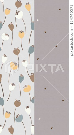 Creative Hand-Drawn Patterns of Flora and Leaves Creative Hand-Drawn Patterns of Flora and Leaves 134740572