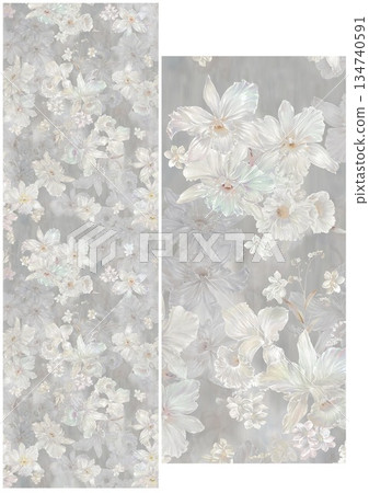 Creative Hand-Drawn Patterns of Flora and Leaves 134740591