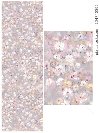 Creative Hand-Drawn Patterns of Flora and Leaves 134740593