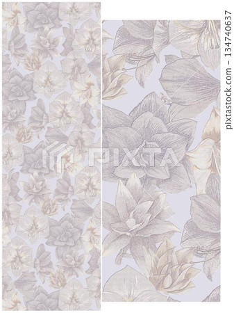 Creative Hand-Drawn Patterns of Flora and Leaves Creative Hand-Drawn Patterns of Flora and Leaves 134740637