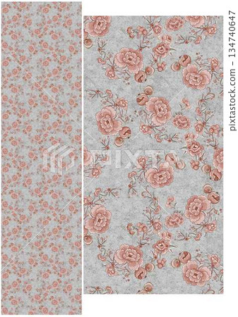 Creative Hand-Drawn Patterns of Flora and Leaves Creative Hand-Drawn Patterns of Flora and Leaves 134740647