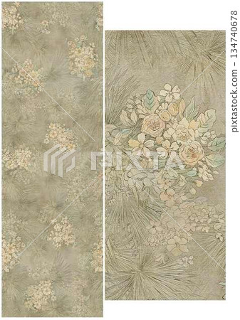 Delightful Hand-Painted Floral Leaf Art Delightful Hand-Painted Floral Leaf Art 134740678