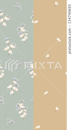 Delightful Hand-Painted Floral Leaf Art 134740693