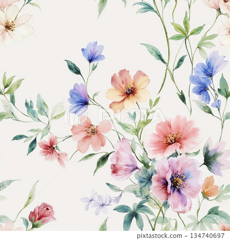 Delightful Hand-Painted Floral Leaf Art Delightful Hand-Painted Floral Leaf Art 134740697