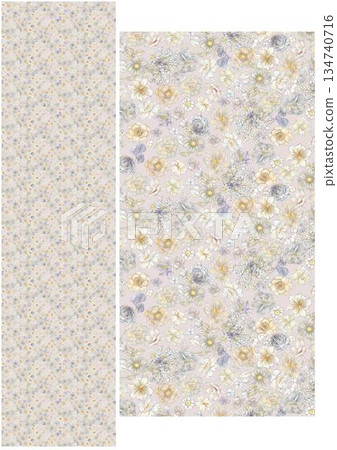 Delightful Hand-Painted Floral Leaf Art 134740716
