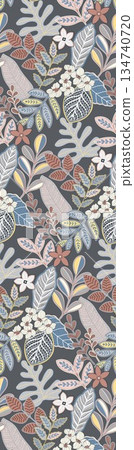 Delightful Hand-Painted Floral Leaf Art 134740720