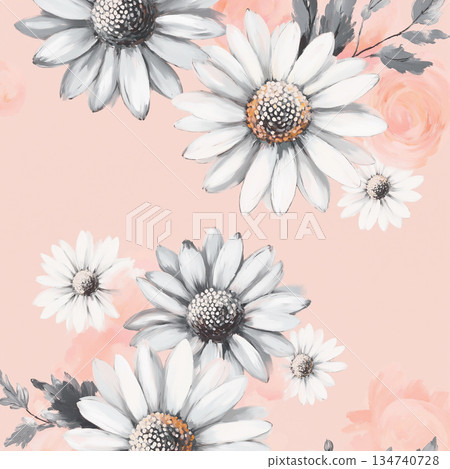 Delightful Hand-Painted Floral Leaf Art Delightful Hand-Painted Floral Leaf Art 134740728