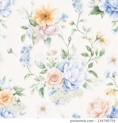 Delightful Hand-Painted Floral Leaf Art Delightful Hand-Painted Floral Leaf Art 134740759