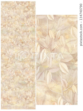 Delightful Hand-Painted Floral Leaf Art Delightful Hand-Painted Floral Leaf Art 134740790