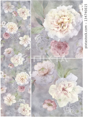 Delightful Hand-Painted Floral Leaf Art 134740815