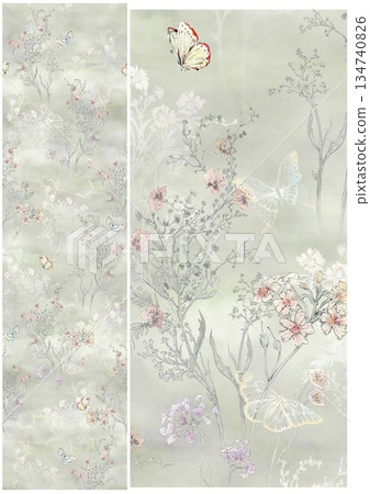 Delightful Hand-Painted Floral Leaf Art Delightful Hand-Painted Floral Leaf Art 134740826