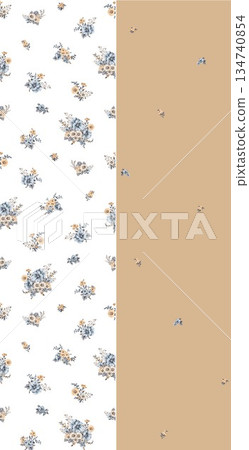 Delightful Hand-Painted Floral Leaf Art 134740854