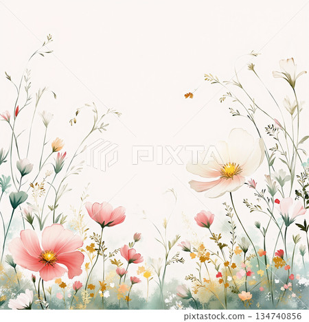 Delightful Hand-Painted Floral Leaf Art 134740856