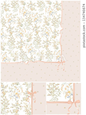 Delightful Hand-Painted Floral Leaf Art 134740874