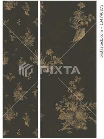 Delightful Hand-Painted Floral Leaf Art Delightful Hand-Painted Floral Leaf Art 134740875
