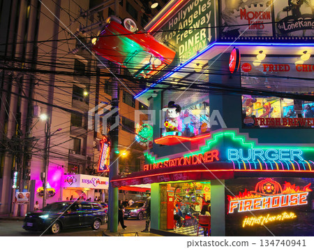 The Philippines in Action - Evening view of the bustling Burgos Street in Manila Cityscape (May 2025) The Philippines in Action - Evening view of the bustling Burgos Street in Manila Cityscape (May 2025) 134740941
