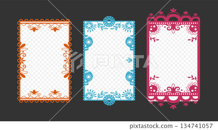 Colorful Mexican frames collection 134741057