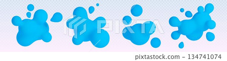 3D blob shapes with liquid gradient effect 3D blob shapes with liquid gradient effect 134741074