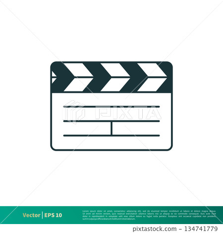 Movie Clapper Board Icon Vector Logo Template Illustration Design. Vector EPS 10. 134741779
