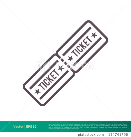 Ticket Icon Vector Logo Template Illustration Design. Vector EPS 10. Ticket Icon Vector Logo Template Illustration Design. Vector EPS 10. 134741796