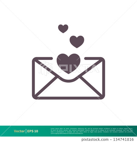 Love Letter Icon Vector Logo Template Illustration Design. Vector EPS 10. Love Letter Icon Vector Logo Template Illustration Design. Vector EPS 10. 134741816