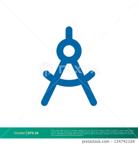 Accurate Tool Architecture Compass Icon Vector Logo Template Illustration Design. Vector EPS 10. 134742184