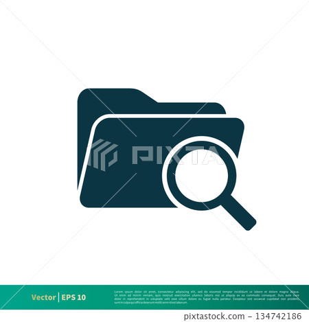 Magnifying Glass, Find Folder Icon Vector Logo Template Illustration Design. Vector EPS 10. 134742186