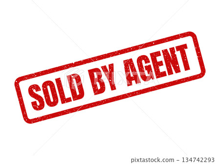 Vintage style textured stamp with the clear message sold by agent indicating a completed real estate deal Vintage style textured stamp with the clear message sold by agent indicating a completed real estate deal 134742293
